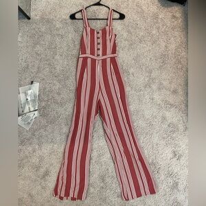 Abercrombie & Fitch Red & White Jumpsuit - XS